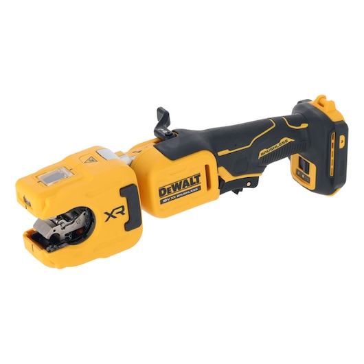 DEWALT photography tool, DCE154N and DCE154N-XJ, yellow and black handheld device shown.
