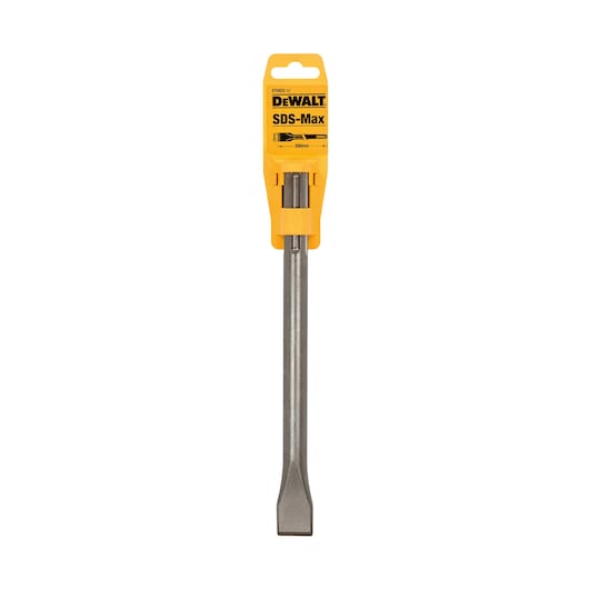 DEWALT SDS-Max chisel in yellow packaging, DT6822 model, standing upright on a white background.