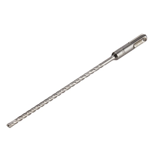A DEWALT SDS-Plus rotary hammer drill bit with a long, spiral fluted shaft and carbide tip, shown on a white background.