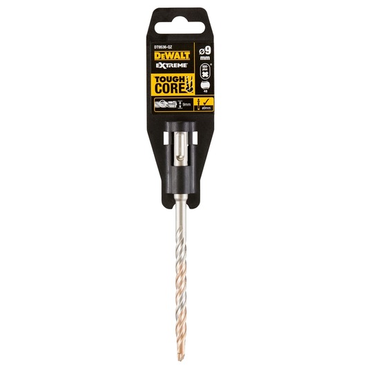 A DEWALT Extreme Tough Core drill bit, SKU DT9536, 9mm diameter, packaged for retail display.